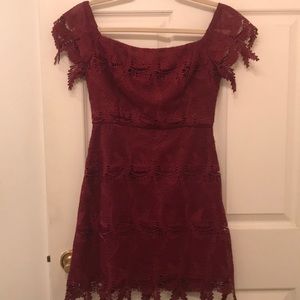 Maroon lace dress